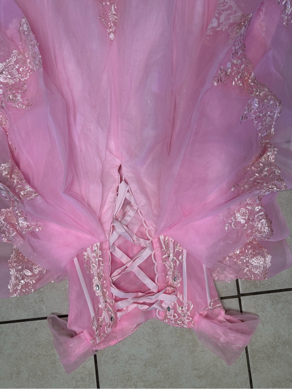 Pink Princess Ball Gown Quince Prom Cosplay Corset Dress Size 6 NWOT - Picture 6 of 16